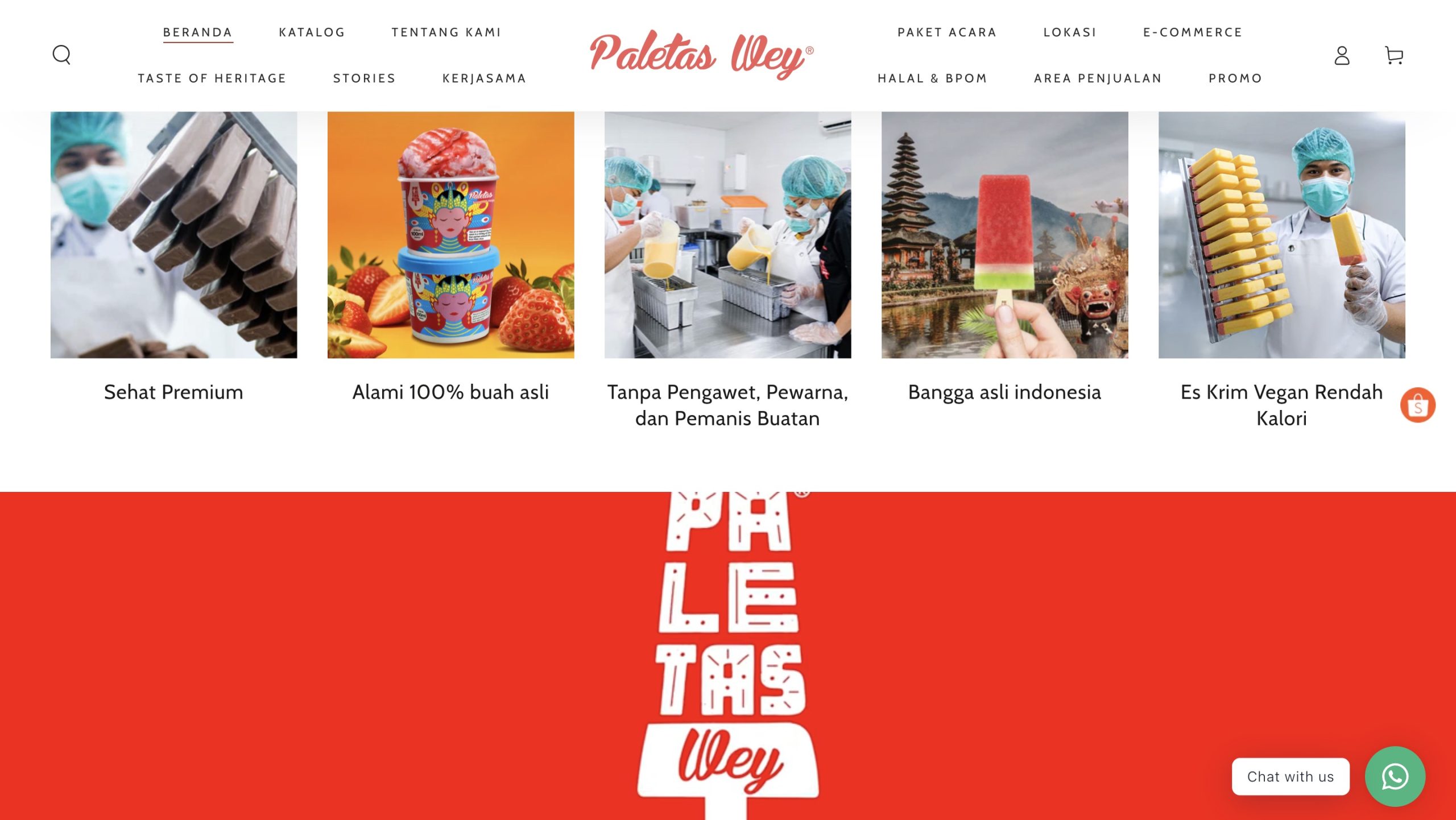 tampilan homepage paletas wey