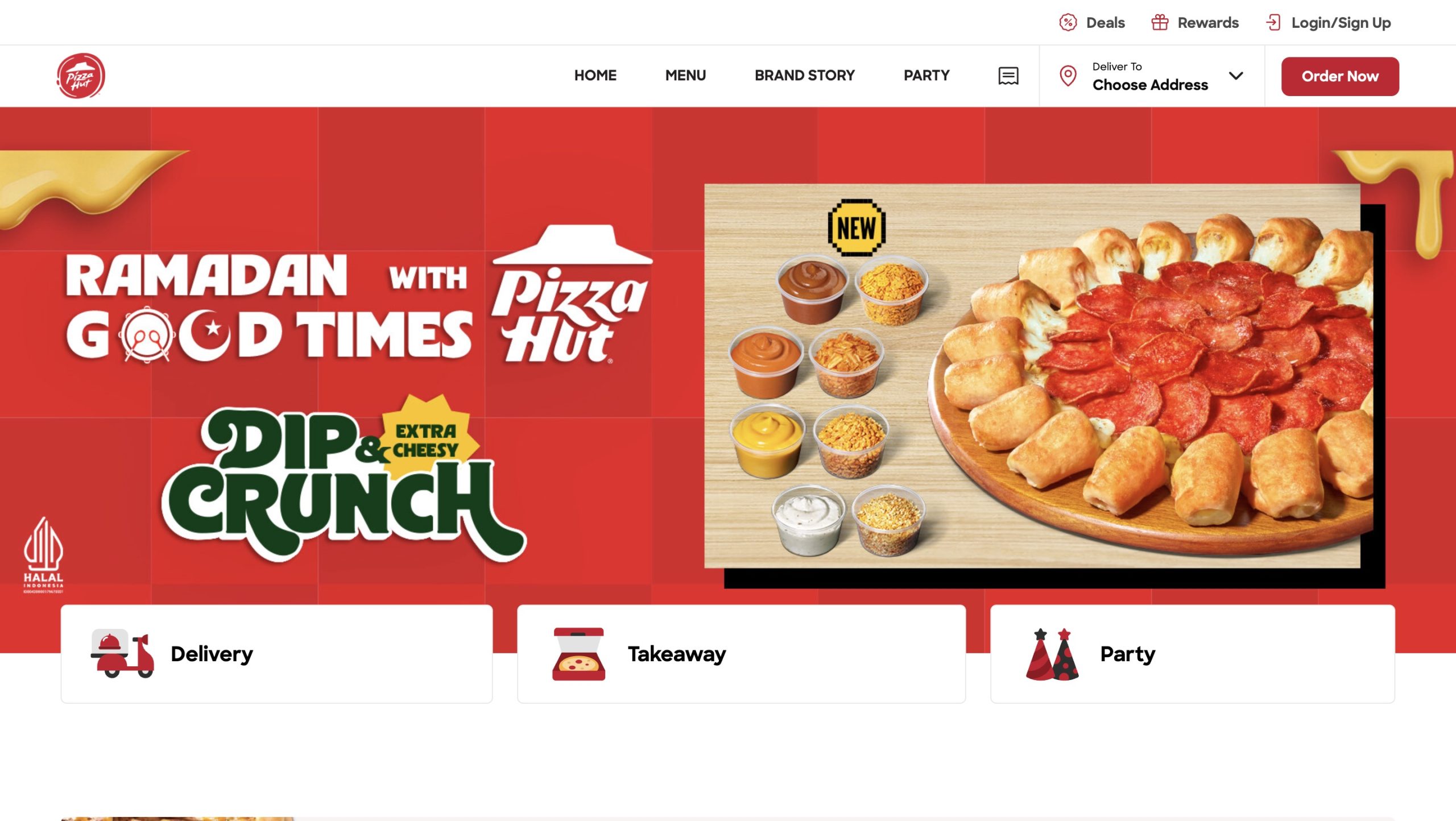 tampilan homepage pizza hut
