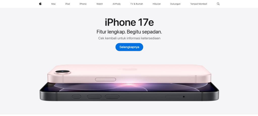 tampilan hompage website apple